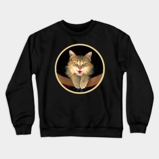 Mad Yellow Tabby Cat Crewneck Sweatshirt